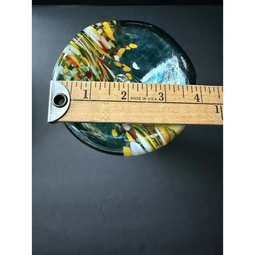 Handblown Art Glass Vessel Bird Feeder Handcrafted Bottle Vase